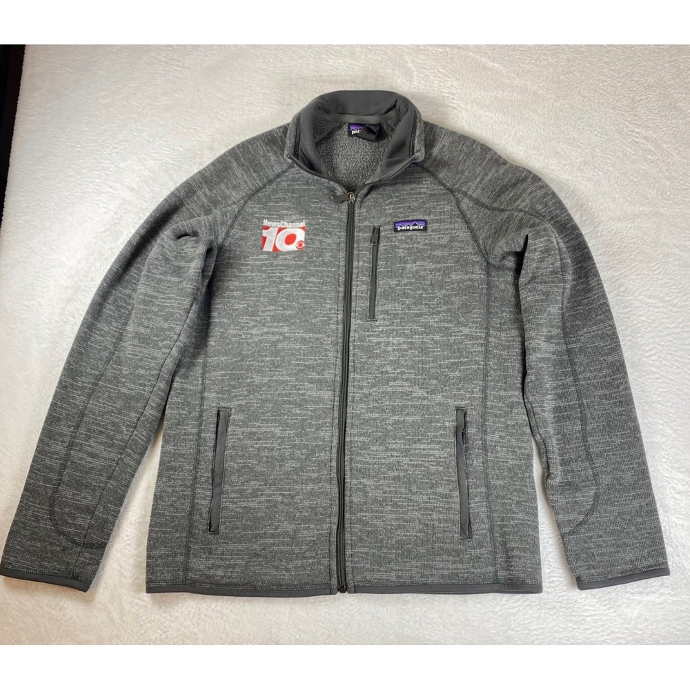 Patagonia Full Zip Fleece Jacket NewsChannel 10 Logo Mens Gray pullover